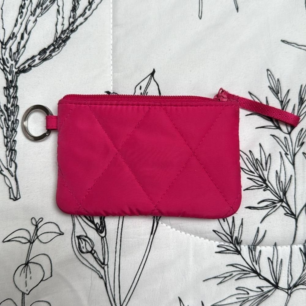 Vera Bradley Zip ID in Peacock Pink with Tulip interior EUC - Picture 2 of 7